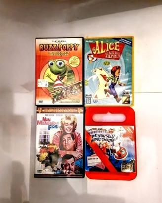 Lotto di 3 DVD e 1 CD. con film per tutta la famig