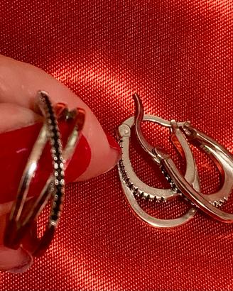 Parire set argento 925 anello e orecchini