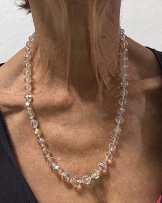 Collana cristalli aurora borealis vintage 45g