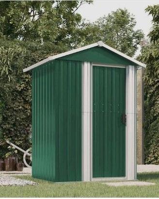 Capanno da Giardino Verde 126x97,5x177 cm Acciaio