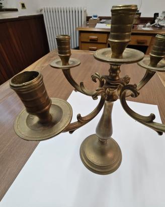 Candeliere in ottone pesante a 5 luci