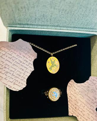 Set collana e anello nulvo in acciaio con scatola