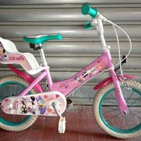 Bici MINNIE DA BAMBINAcon portabambola misura 14
