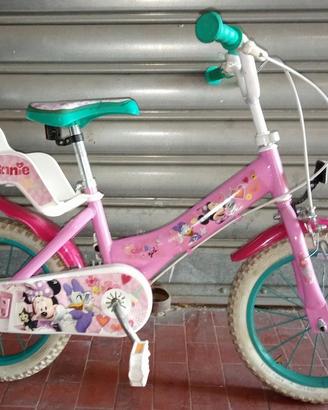 Bici MINNIE DA BAMBINAcon portabambola misura 14