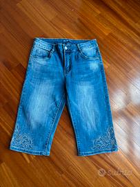 Jeans al ginocchio con brillantini tg 44