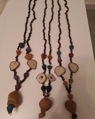 3 collane artigianale africane con elementi nat