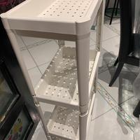 Cestino porta oggetti in plastica bianco 4 piani