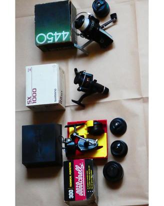 Canne da pesca, mulinelli, attrezzature.