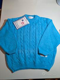 maglioncino neonato 9 mesi azzuro