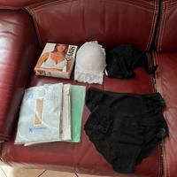 Lotto di 3 paia di calze , 2 mutande e 2 reggiseni