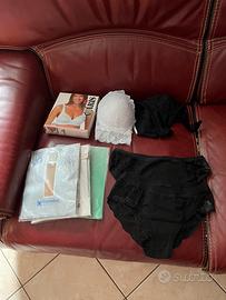 Lotto di 3 paia di calze , 2 mutande e 2 reggiseni
