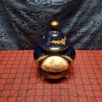 vaso centrotavola porcellana francese blu cobalto