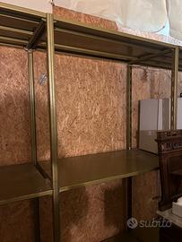 Scaffale metallico modulare vintage verde oliva