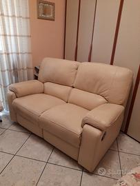 Divano in pelle 2 posti con recliner