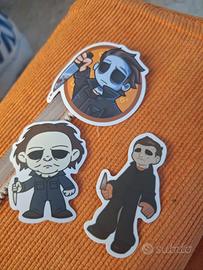 Set 3 adesivi Michael Myers/Halloween stile Chibi 