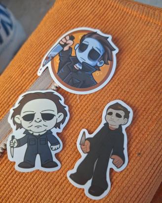 Set 3 adesivi Michael Myers/Halloween stile Chibi 