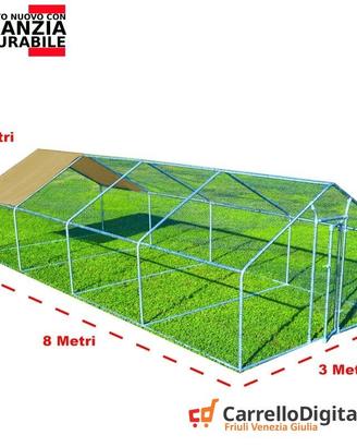 Recinto per Galline 3x8 m x h 2 m – 24 mq – beige
