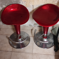 Sgabelli bar Rossi cromati