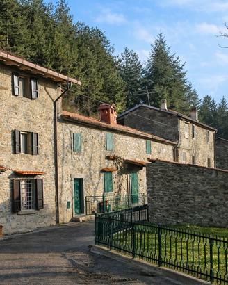 Casa in pietra con giardino e bosco privato
