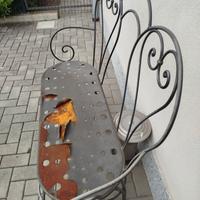 coppia di panchine in ferro battuto