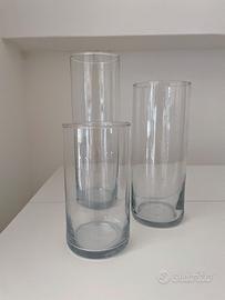 100 Vasi cilindrici in vetro trasparente