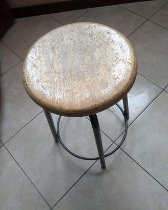 Sgabelli acciaio e legno alti cm 60