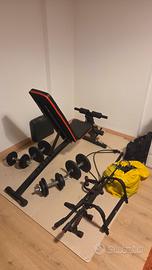 Piccola Home Gym– 52 kg dischi, panca, elastici