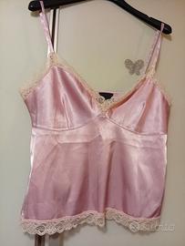 top rosa con pizzo