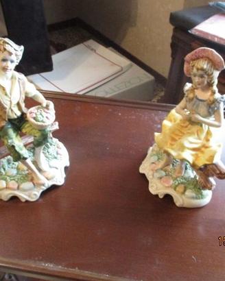 Coppia di statuette ceramica Capodimonte