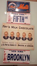 Targhe metallo mets fith cardbury brooklyn insegna