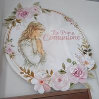 dettaglio sfondo per scenografia prima comunione 