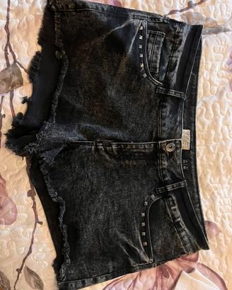 Shorts in jeans nero