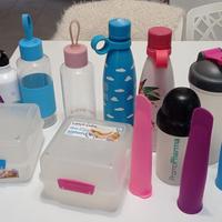 Set bottiglie borracce e porta pranzo