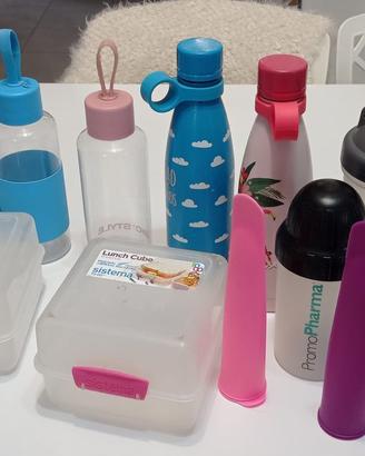 Set bottiglie borracce e porta pranzo