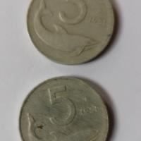 2 monete Rep. Italiana usate  lire 5 anno 1951
