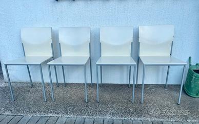 sedie cucina legno beige e lega alluminio