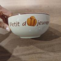 Ciotola beige colazione scritta francese