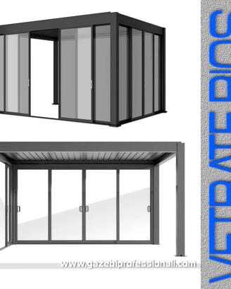 Vetrate scorrevoli 3m per pergola bioclimatica LED