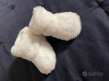 Scarpette neonati bianche peluche