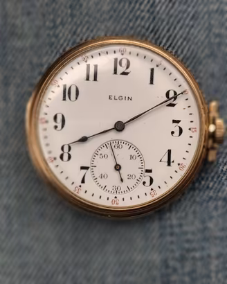 orologio oro 10k da tasca Elgin anni 20