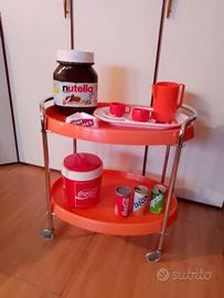 Tavolino Bar Arancione Anni '60