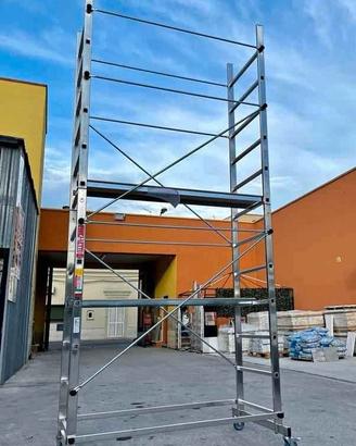 Trabattello alto 3.60mt due piani di lavoro incl.