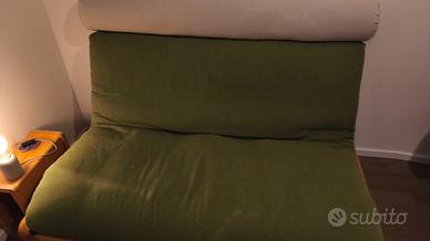 Divano letto futon matrimoniale in rovere massello