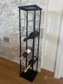 Portabottiglie in metallo nero