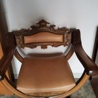 2x Poltrone in legno noce stile classico - MAGLIE