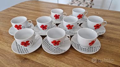 Set n.9 tazzine da caffè con piattini Vissani