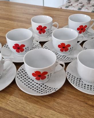 Set n.9 tazzine da caffè con piattini Vissani