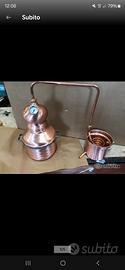 Alambicco da 3  litri in rame, distillatore. New