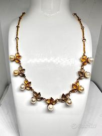 Collana oro 18kt e perle naturali coltivate (Mare)