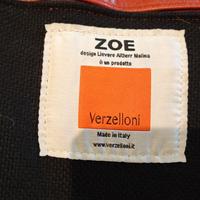 Pouf in pelle e tessuto 